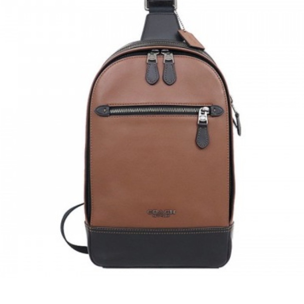 Coach Brown and Black Backpack with Modern Design
